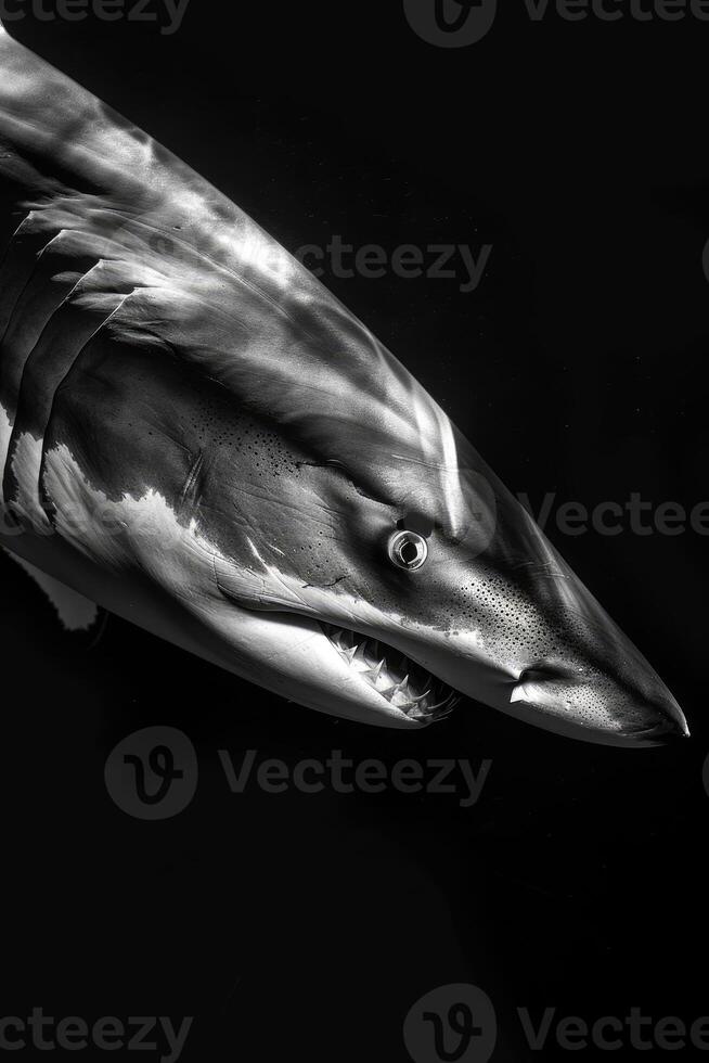 portrait studio photograph of mako shark photo