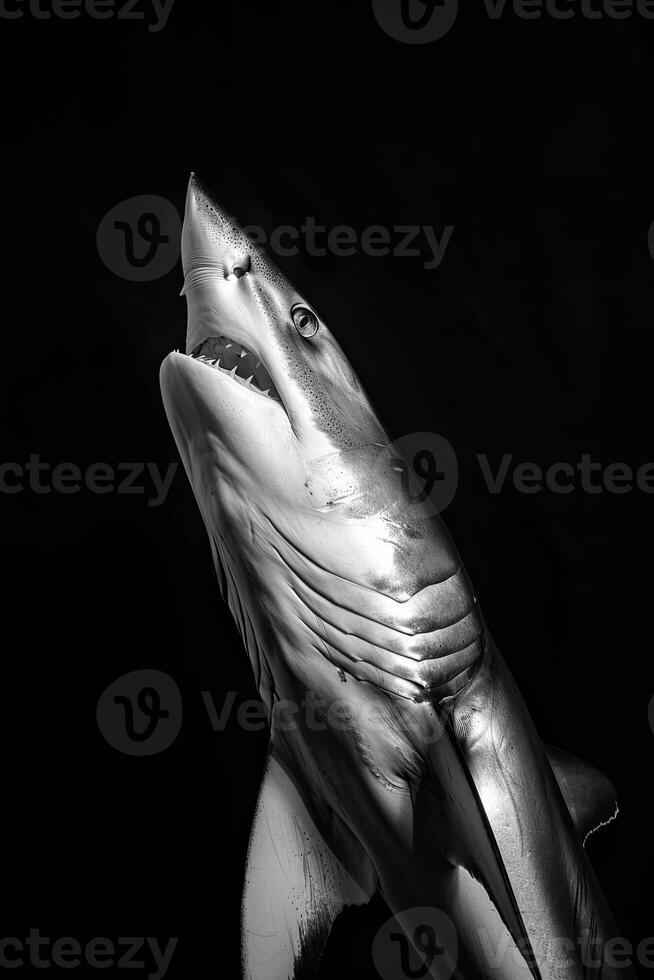 portrait studio photograph of mako shark photo