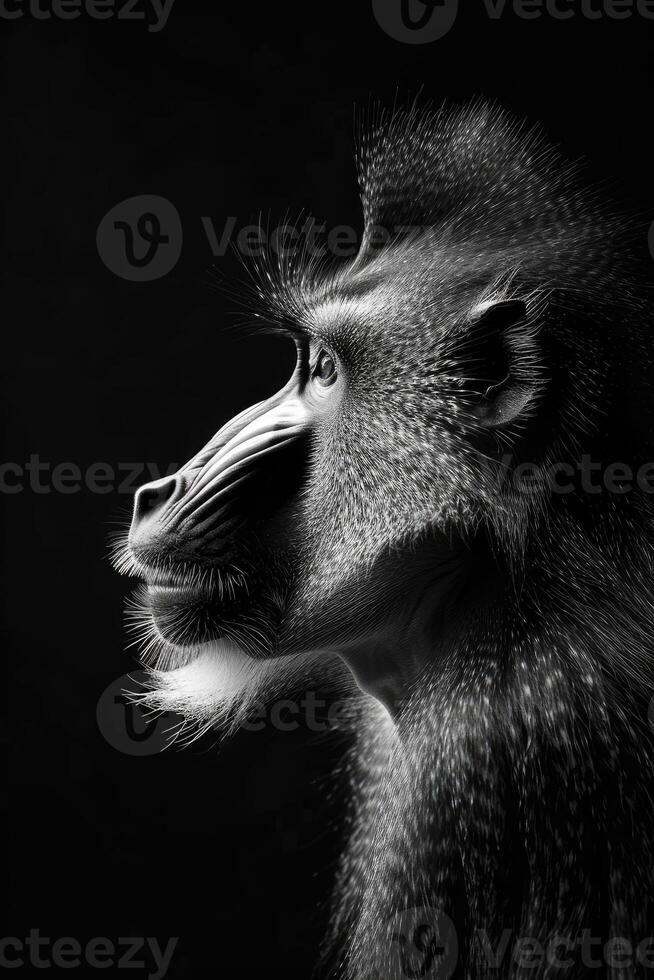 portrait studio photograph of mandrill photo