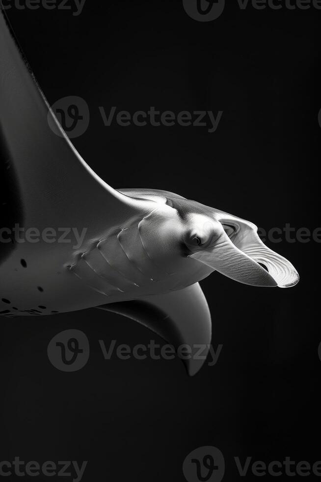 portrait studio photograph of manta ray photo