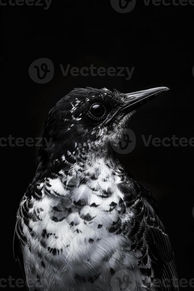portrait studio photograph of marbled murrelet photo