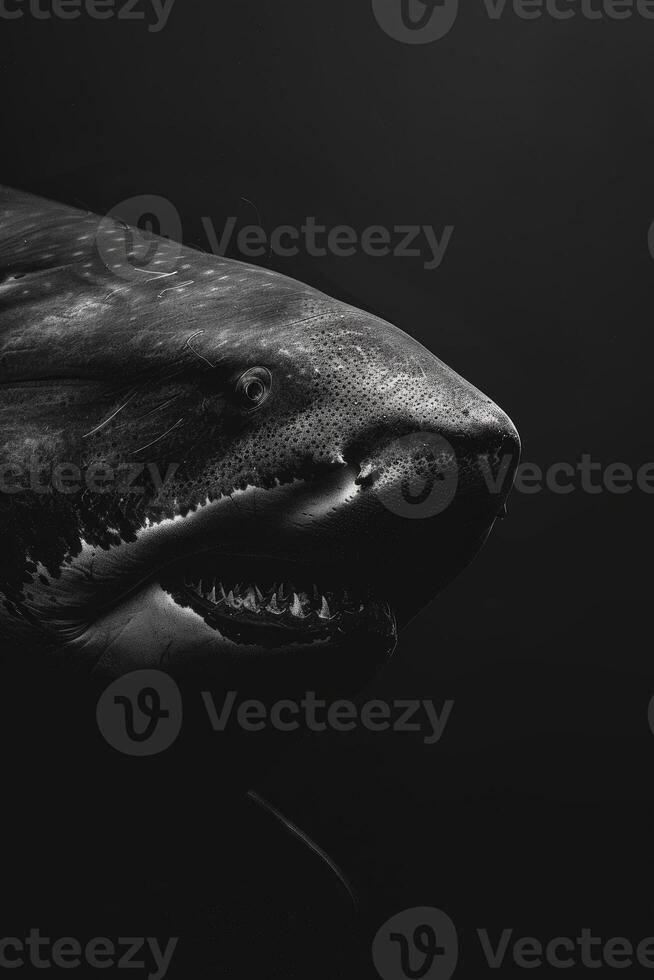 portrait studio photograph of megamouth shark photo