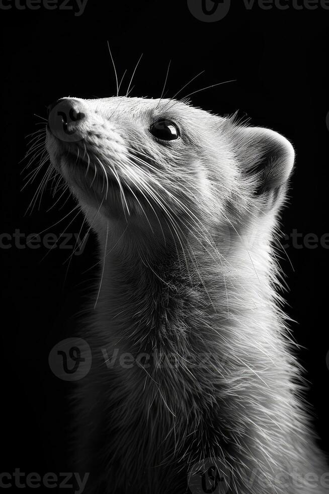 portrait studio photograph of mink photo