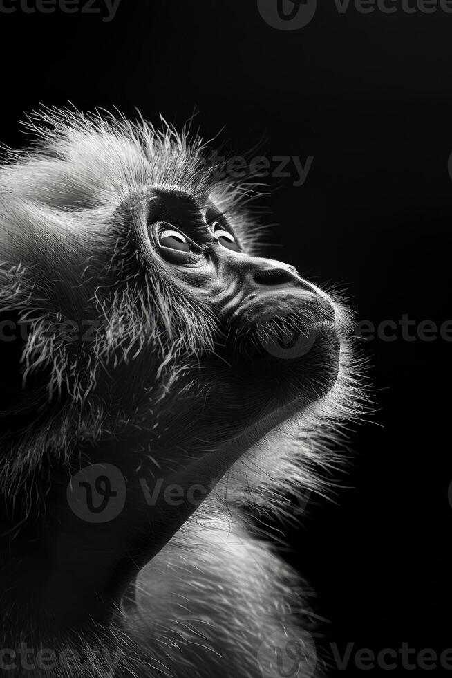 portrait studio photograph of monkey photo