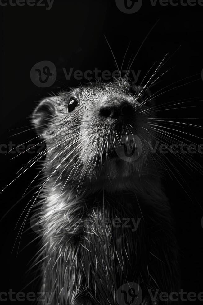 portrait studio photograph of muskrat photo