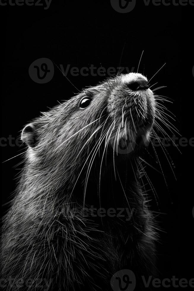 portrait studio photograph of muskrat photo