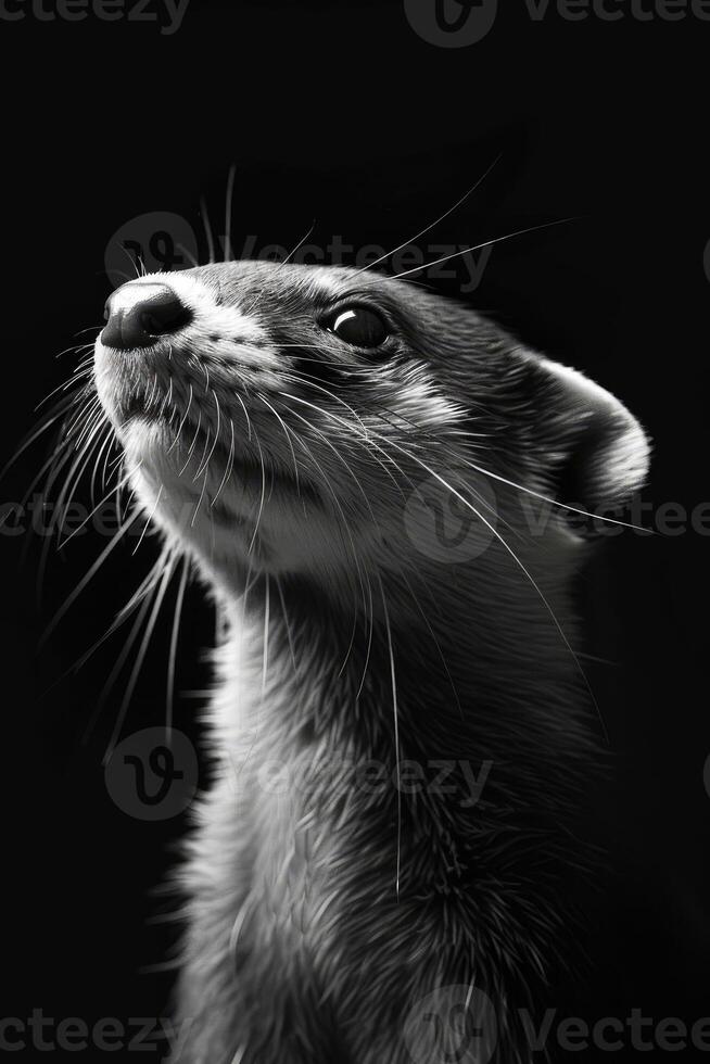 portrait studio photograph of mustelids photo