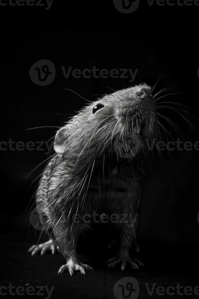 portrait studio photograph of naked mole-rat photo