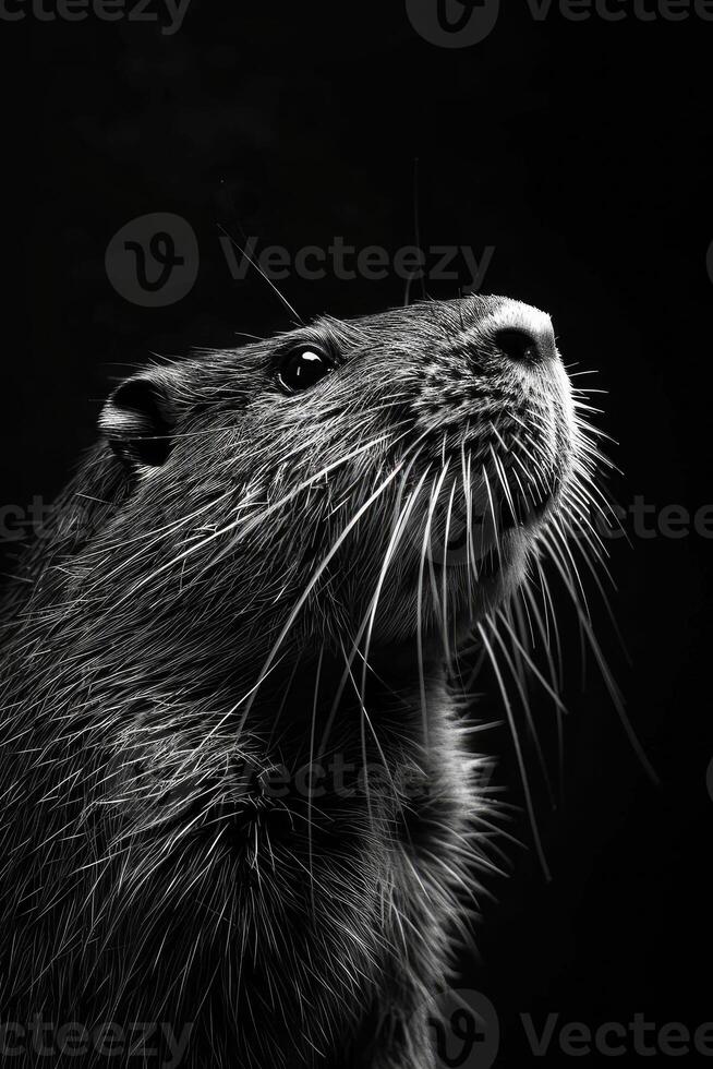 portrait studio photograph of nutria photo