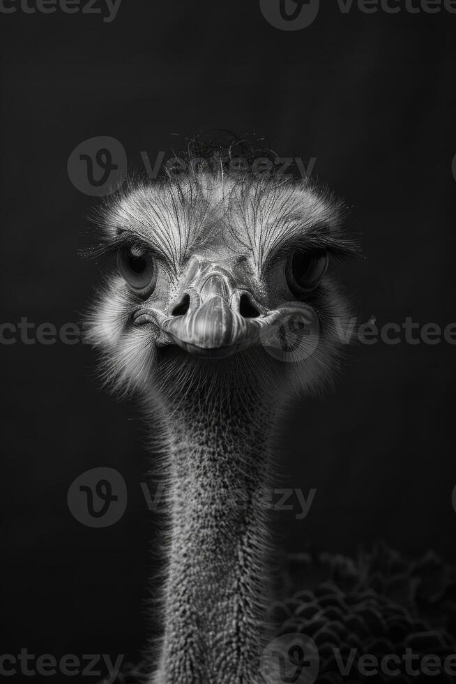 portrait studio photograph of ostrich photo