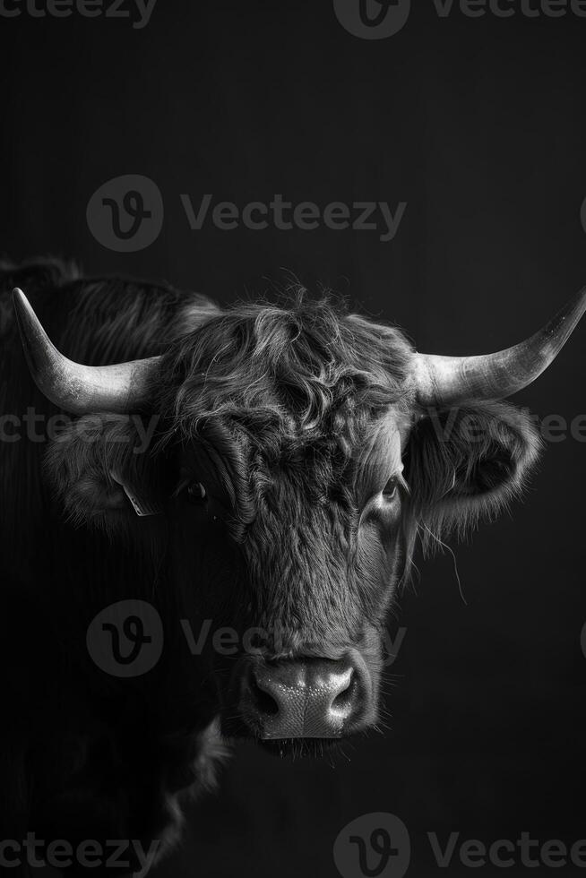 portrait studio photograph of ox photo
