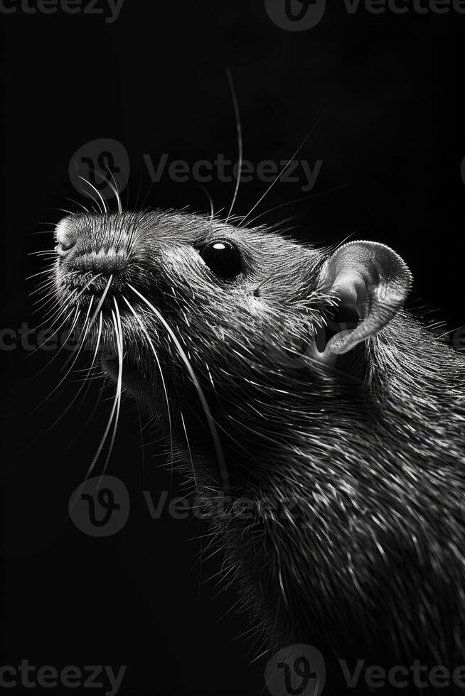 portrait studio photograph of rodent photo