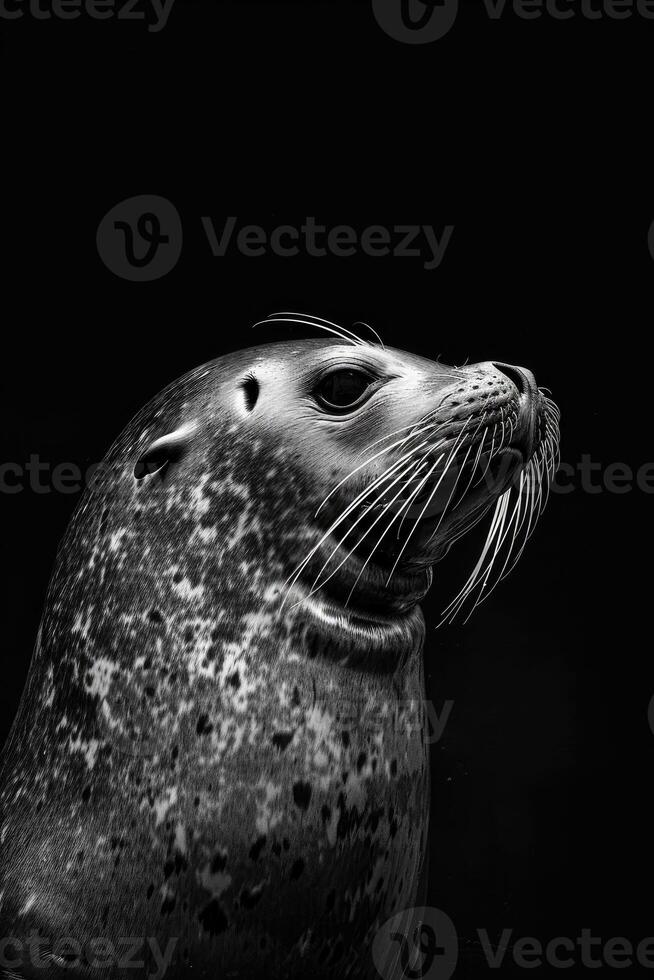 portrait studio photograph of seal photo