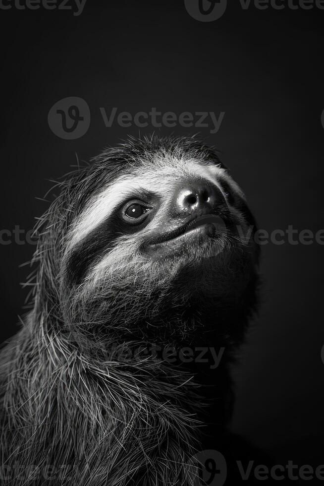portrait studio photograph of sloth photo
