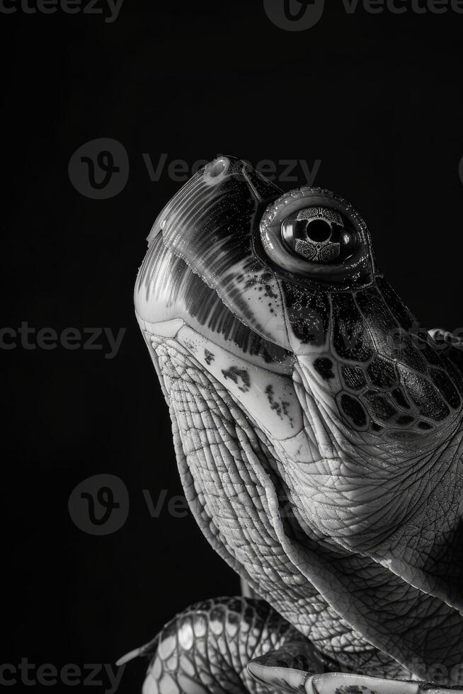 portrait studio photograph of softshell turtle photo