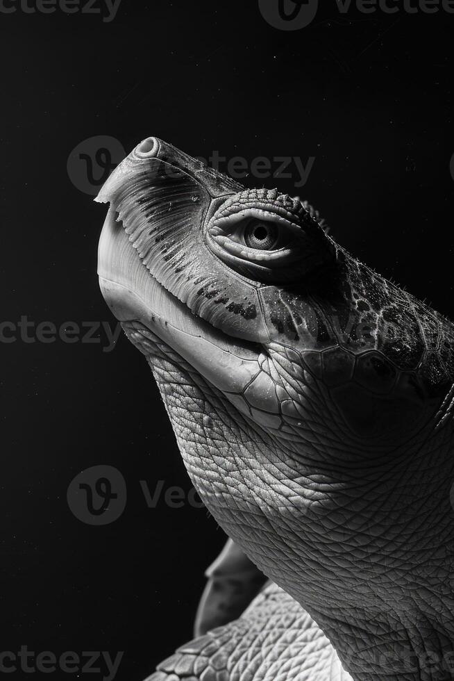 portrait studio photograph of softshell turtle photo