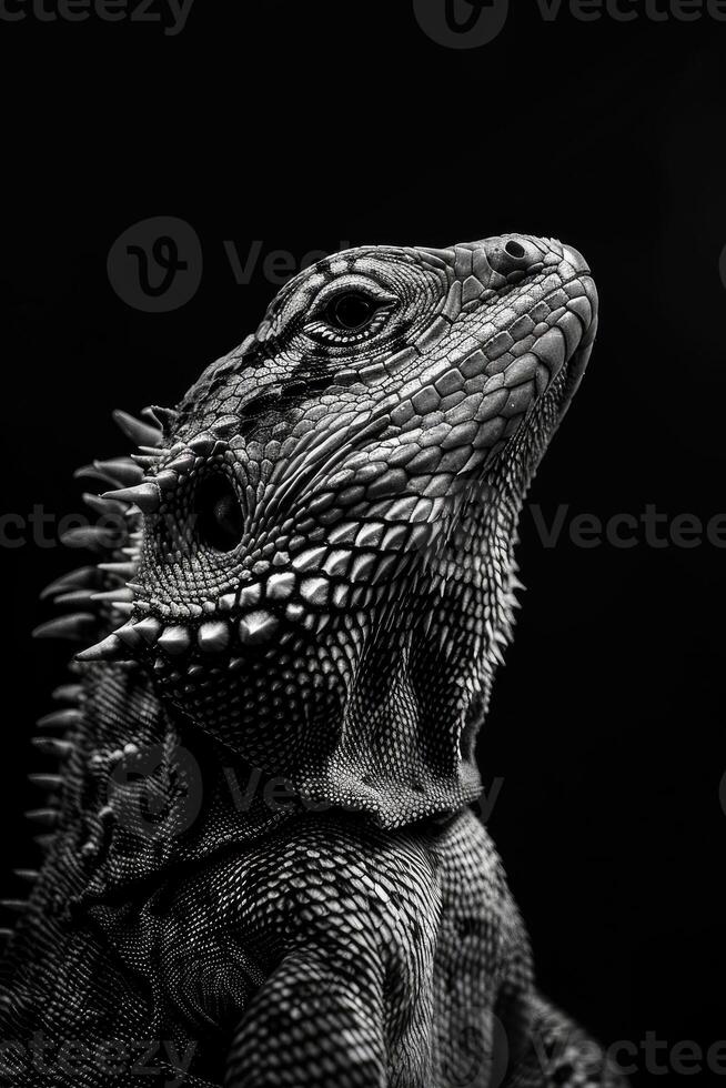 portrait studio photograph of spiny lizard photo