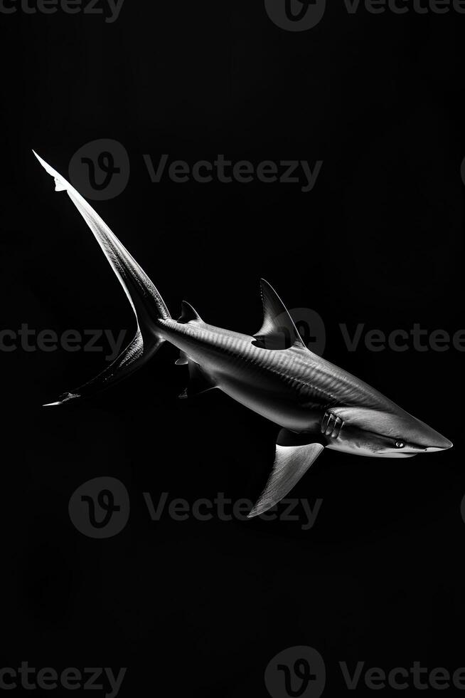 portrait studio photograph of thresher shark photo