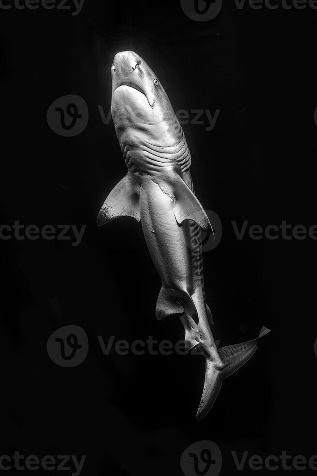 portrait studio photograph of tiger shark photo