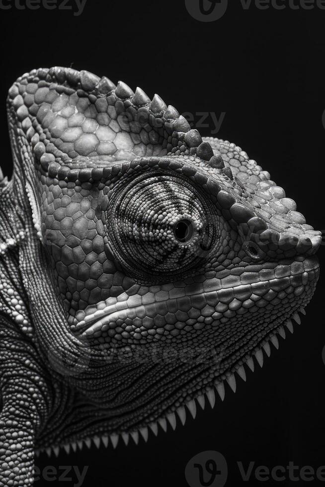 portrait studio photograph of veiled chameleon photo