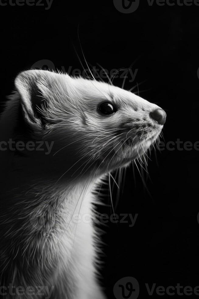 portrait studio photograph of weasel photo