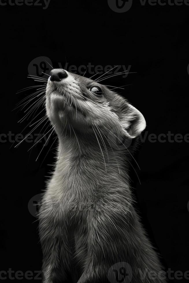 portrait studio photograph of weasel photo