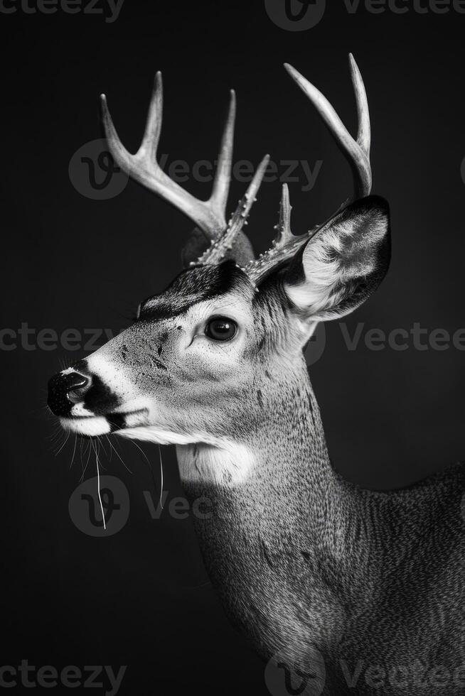 portrait studio photograph of white-tailed deer photo