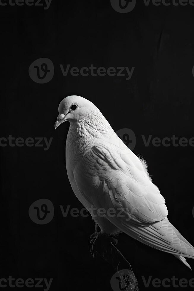 portrait studio photograph of white dove photo