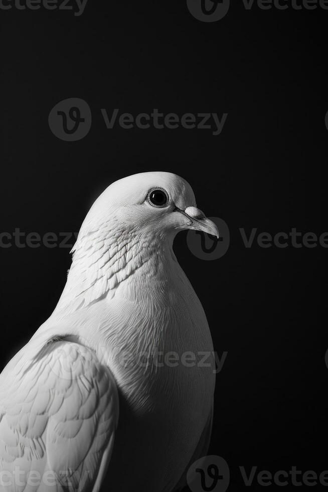 portrait studio photograph of white dove photo