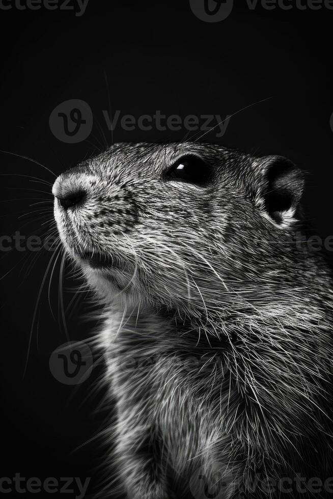 portrait studio photograph of woodchuck photo