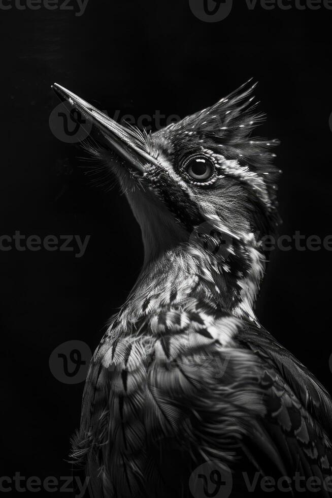 portrait studio photograph of woodpecker photo