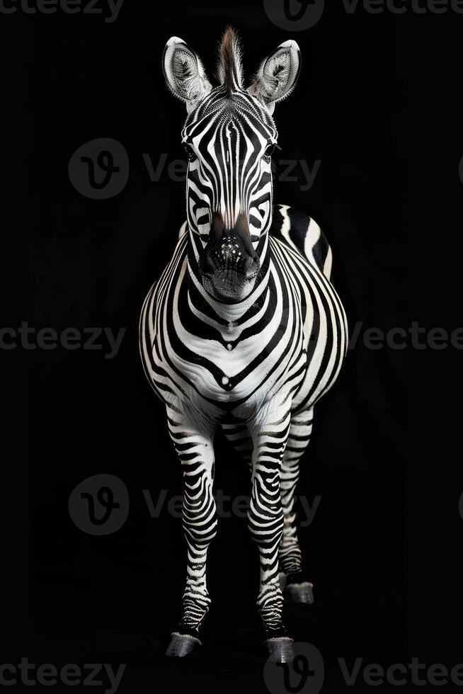 portrait studio photograph of zebra photo