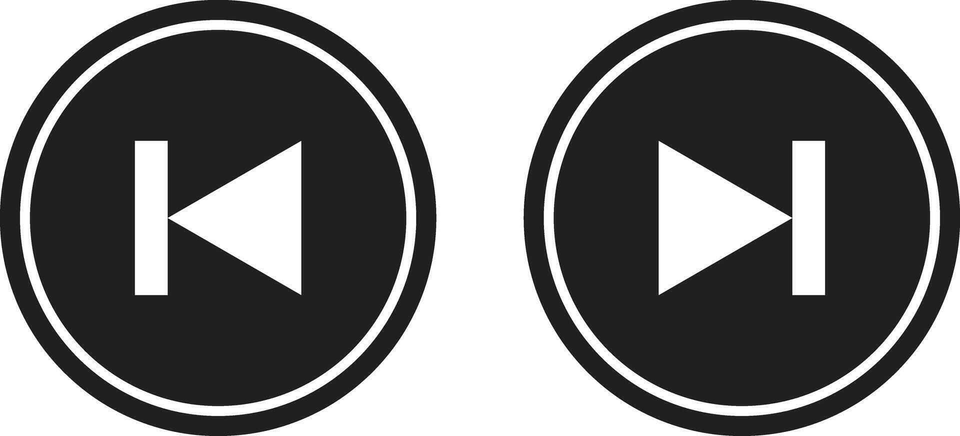 Previous and next button icon set in trendy style . Back and forward buttons . illustration vector