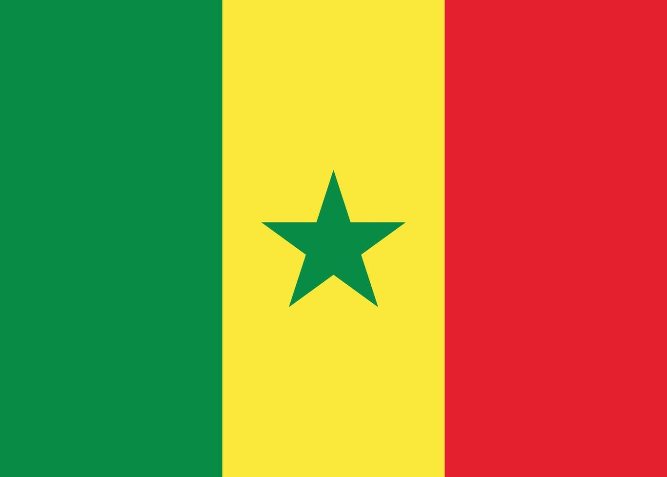 Senegal flag isolated on white background . National flag of Senegal . illustration vector