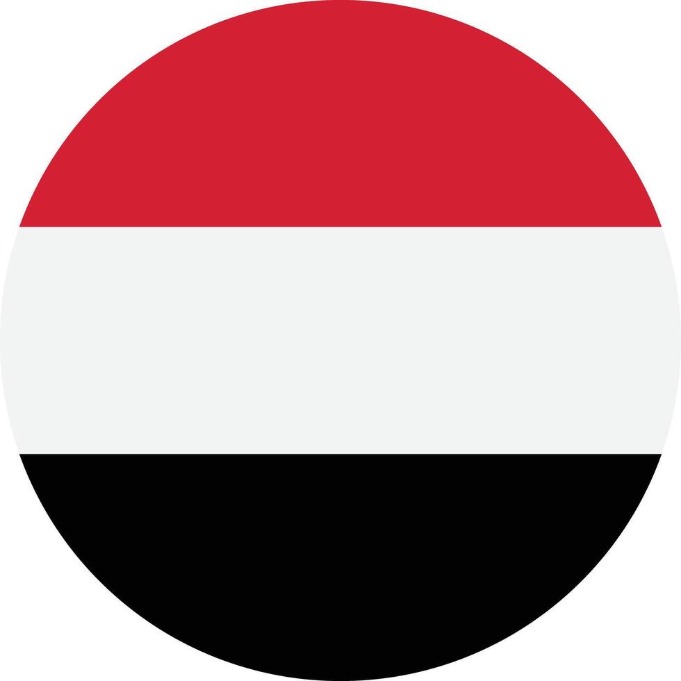 Round Yemen flag isolated on white background . Yemen flag in circle shape . Yemen flag button . illustration vector