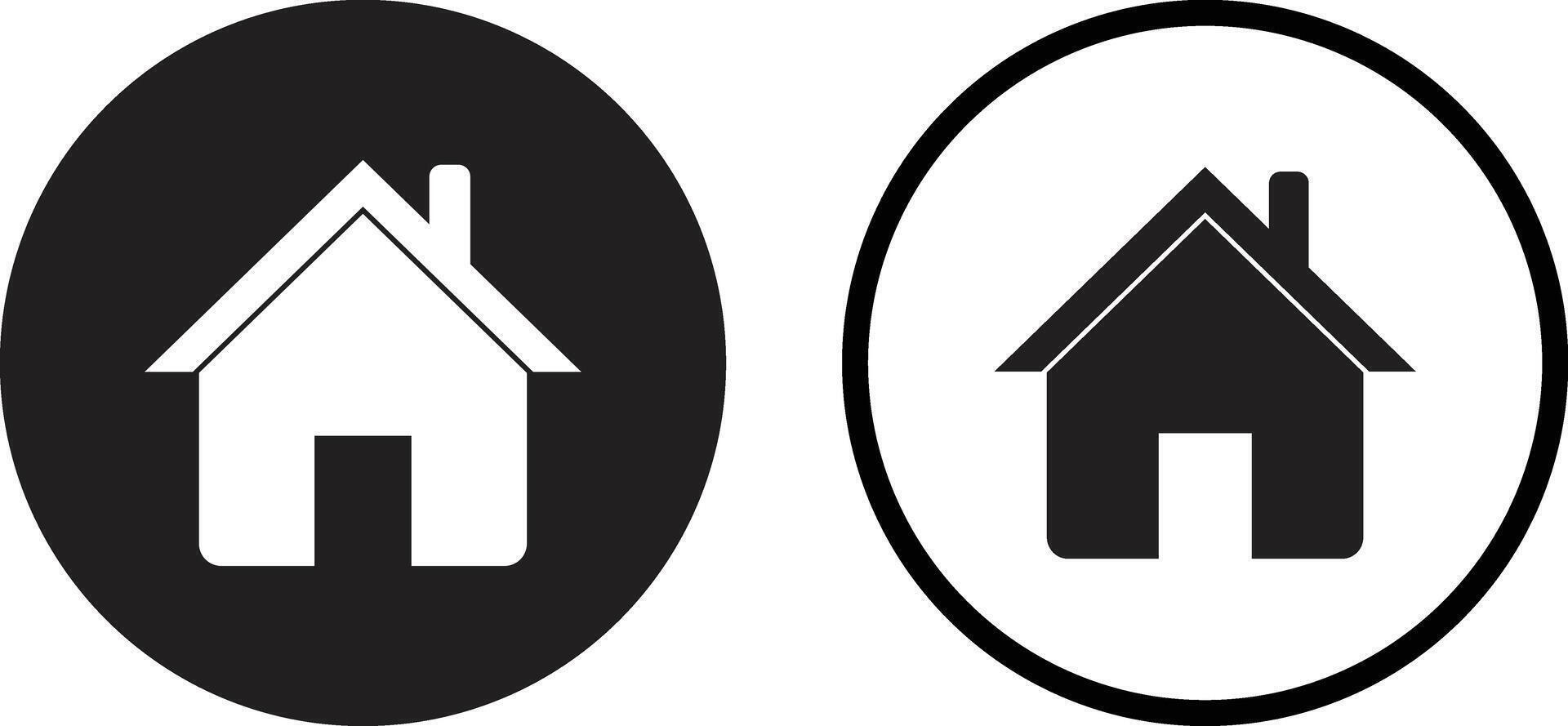 Home icon set in two styles . House icon . Web home icon vector