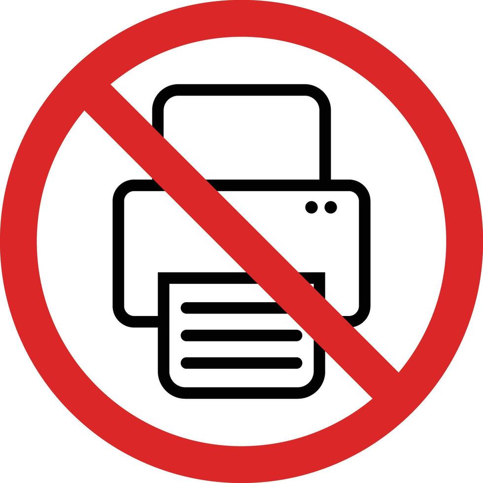 No print sign isolated on white background . No printing sign . Printing not allowed sign . illustration vector