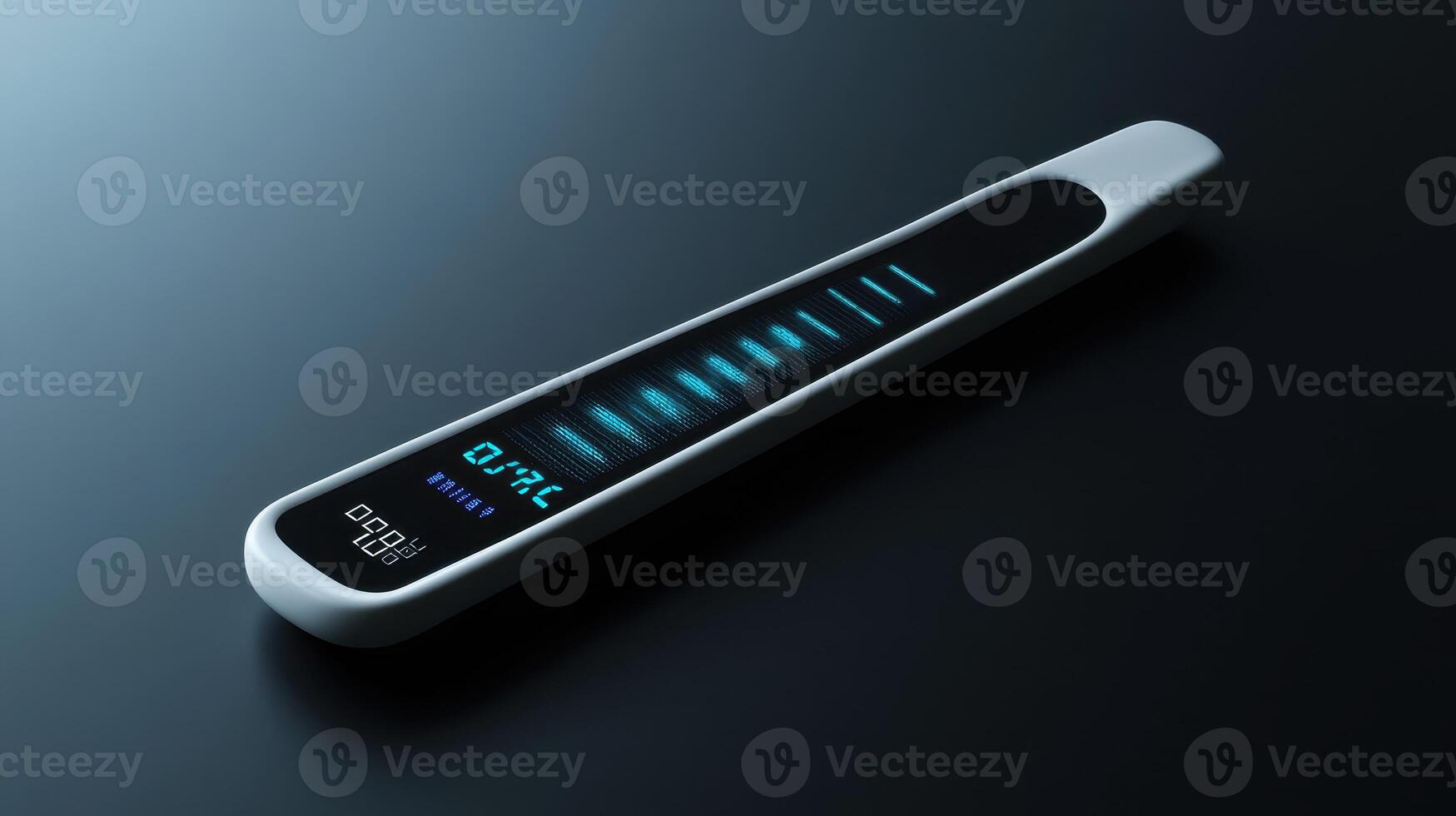 Smart thermometer displaying temperature readings on a sleek surface with a modern design photo