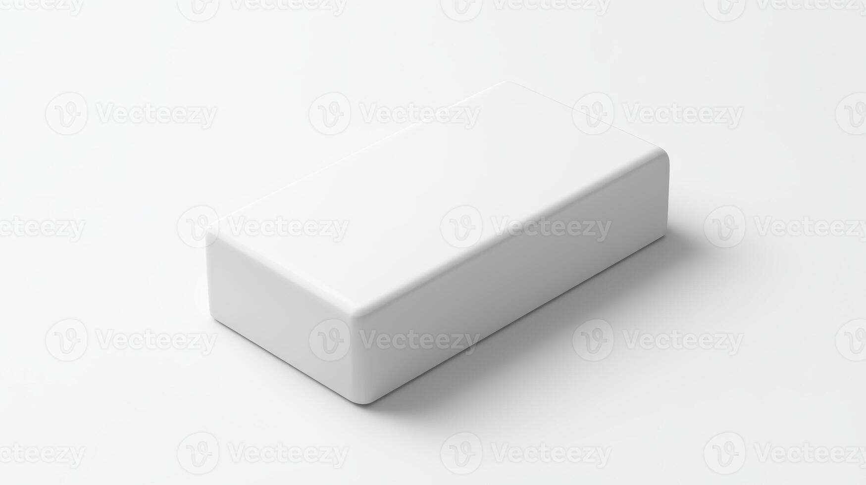 White rectangular block on a neutral background representing minimalistic design and simplicity in product display photo