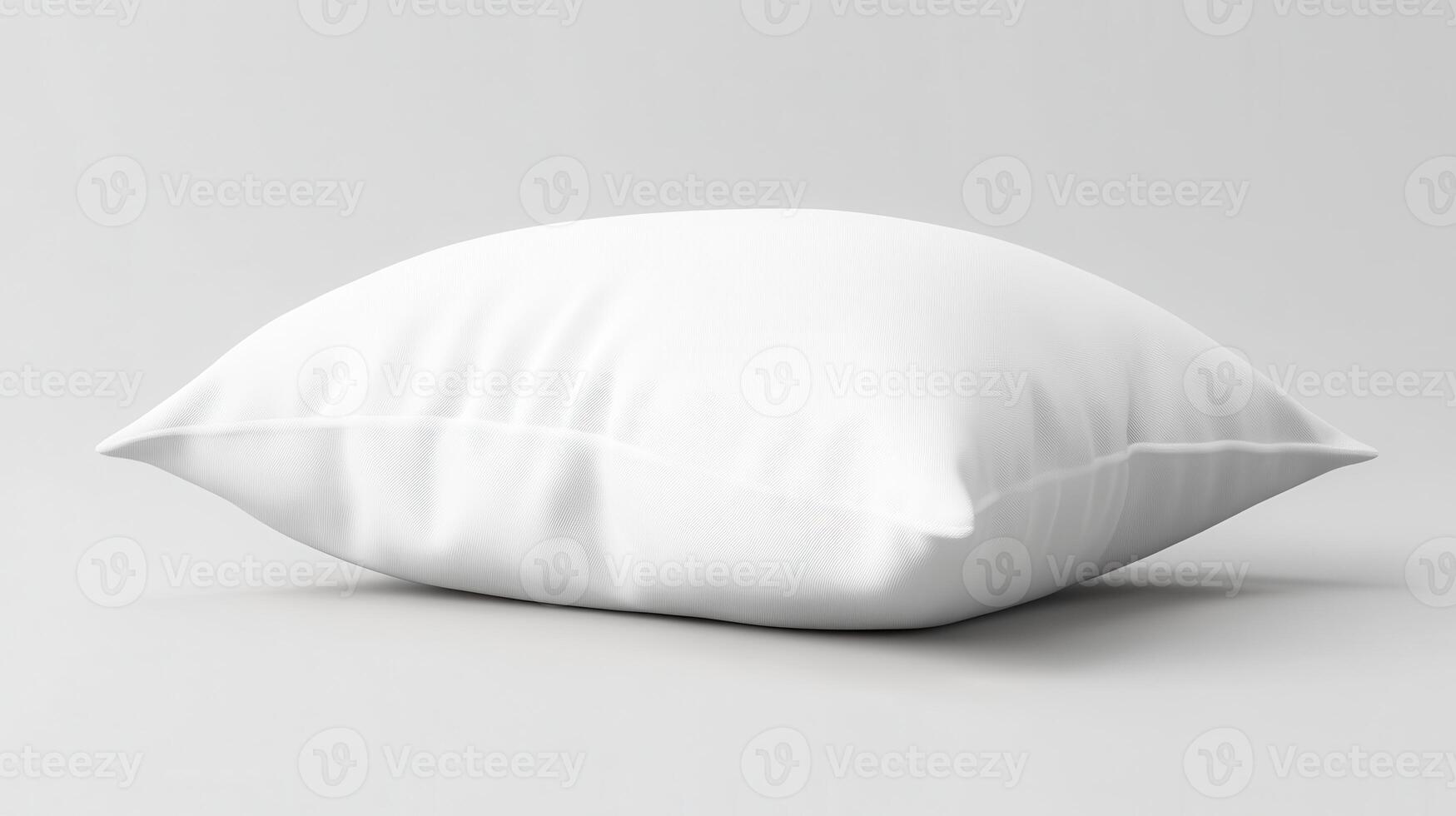 Soft white pillow resting on a neutral background in a minimalist setting photo