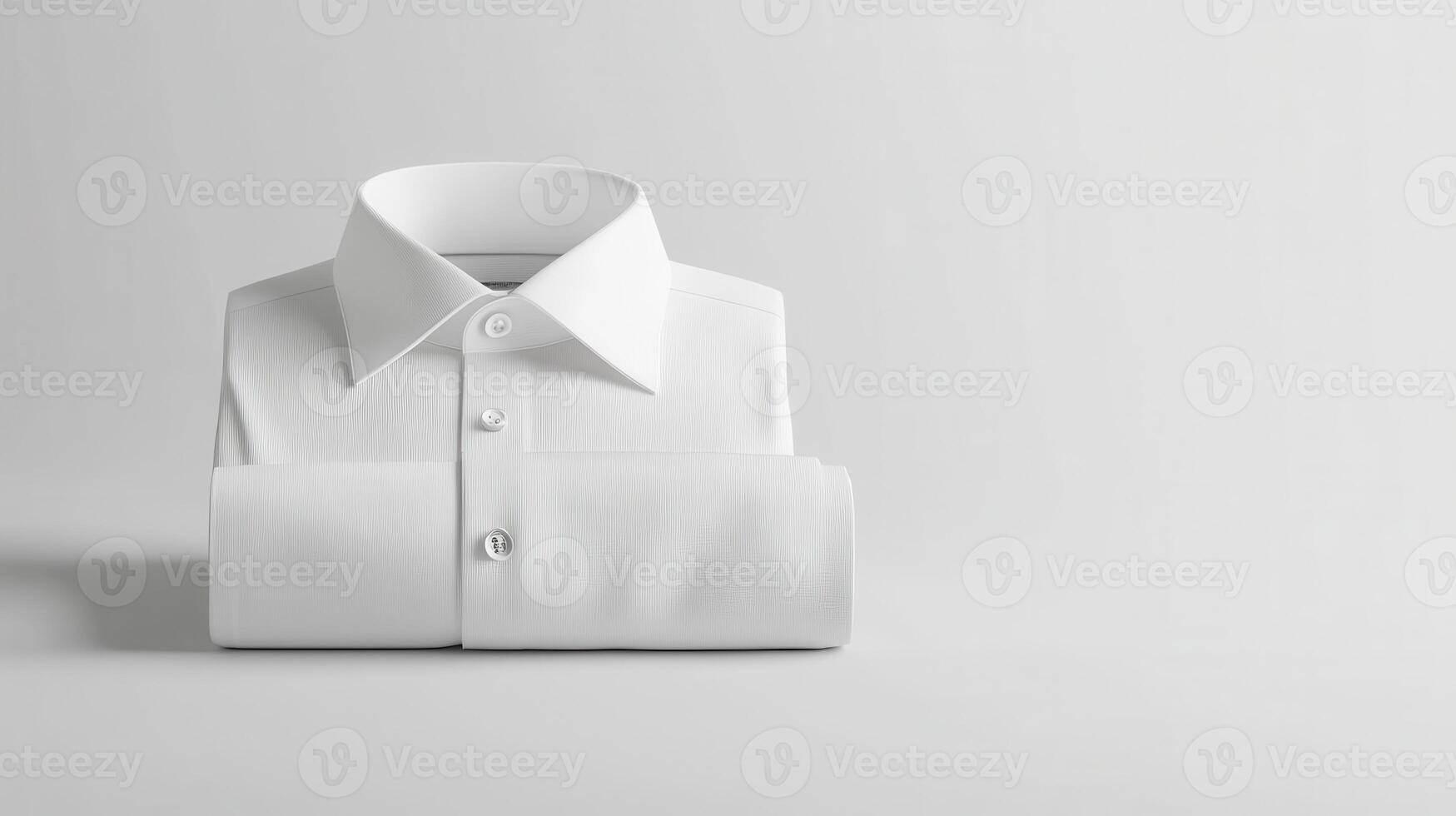 Neatly folded white shirt on a clean surface in a minimalist setting, showcasing simplicity and elegance photo