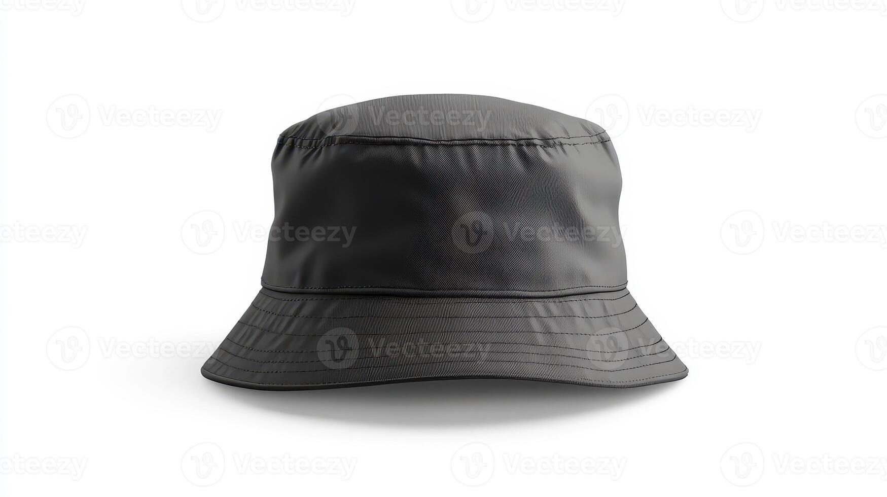 Stylish black bucket hat on a plain background illustrating modern fashion trends for casual wear photo