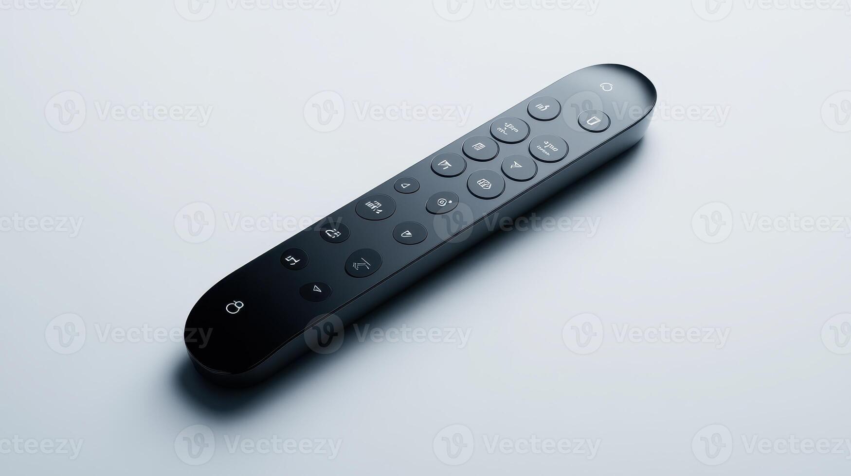 Modern remote control on a smooth surface illuminated by soft light showcasing sleek design features photo