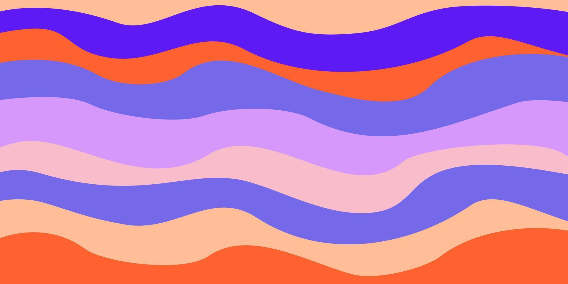 Banner colorful poster for Halloween. Prints and backgrounds in Y2k style. Wavy background. Modern fashion templates. . Bright purple and orange colors. vector