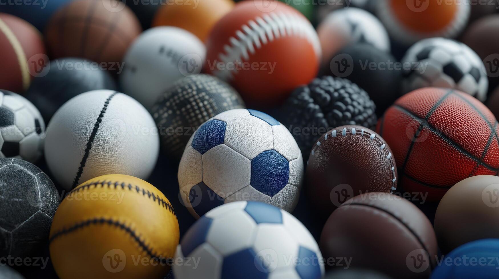 A Colorful Array of Various Sports Balls Piled Together on a Soft Surface photo