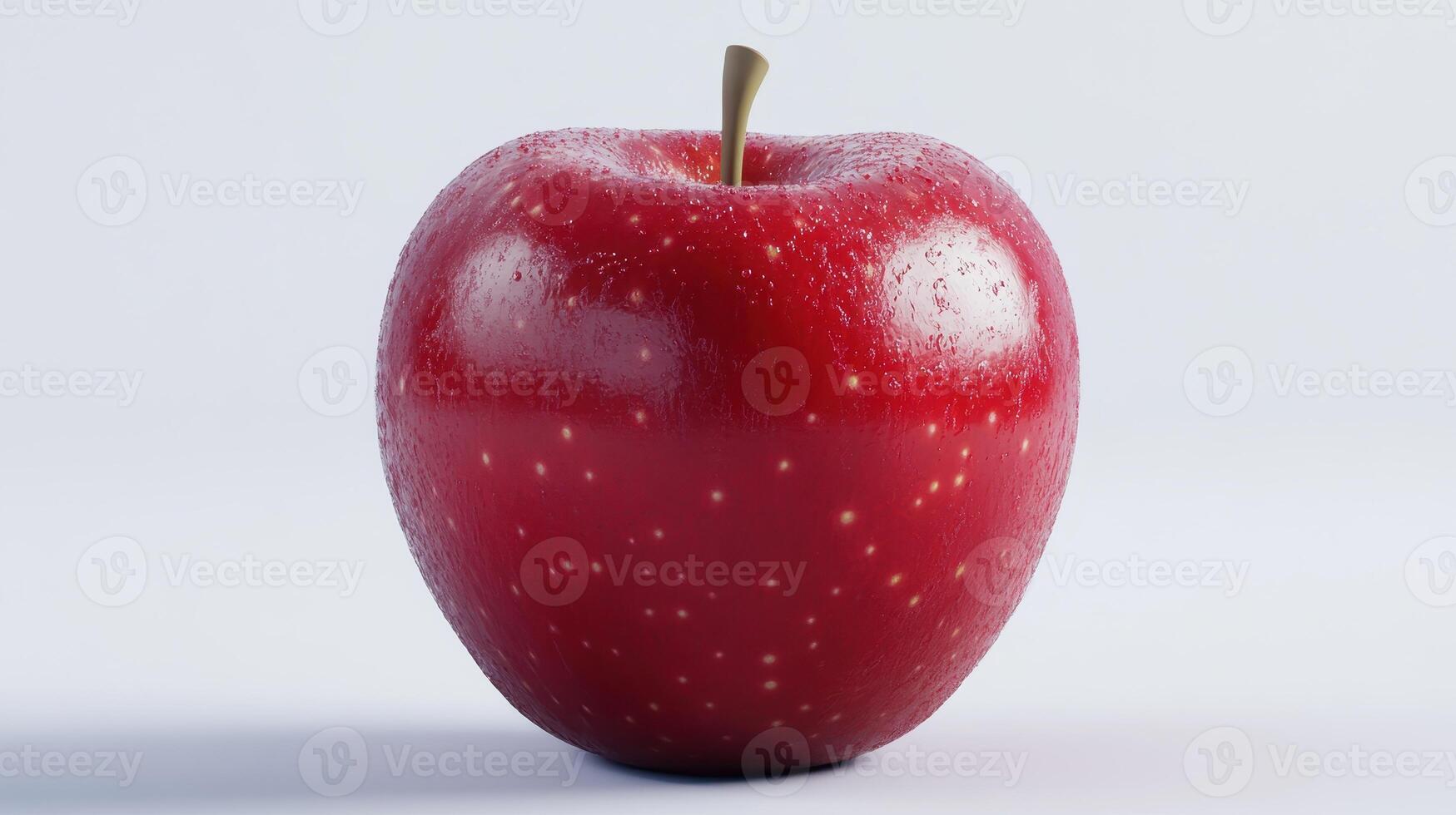 Bright Red Apple Glistening on White Surface During Natural Light Conditions photo