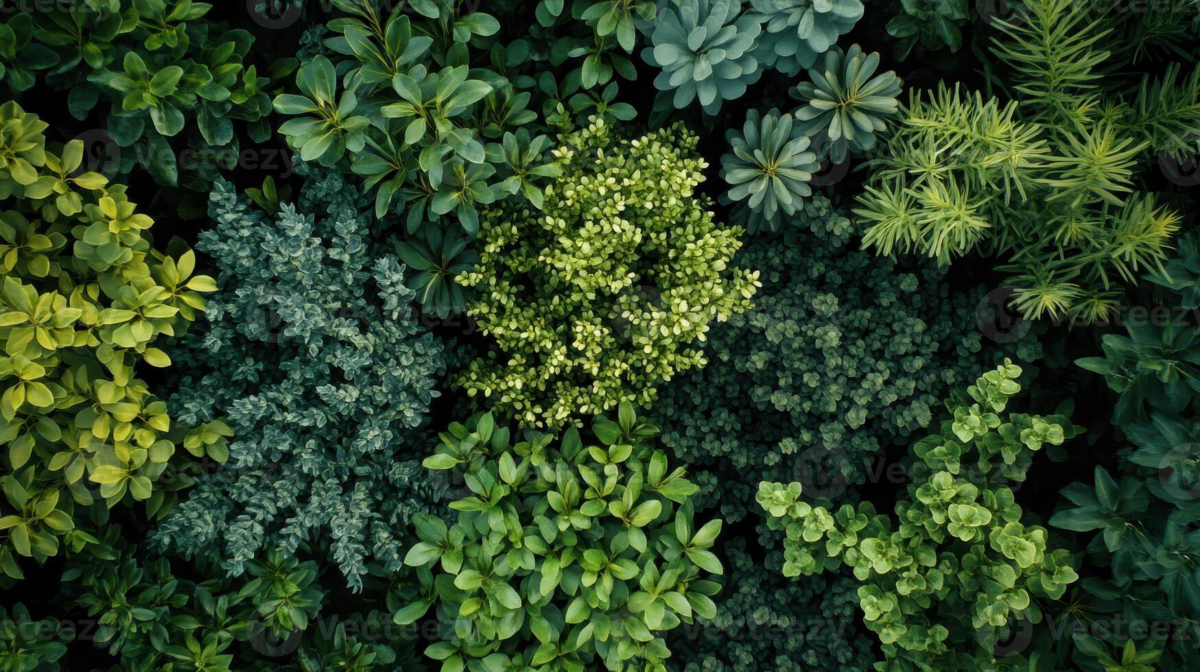 Lush Green Foliage Displaying Diverse Plant Species in a Vibrant Garden Setting During Daylight photo