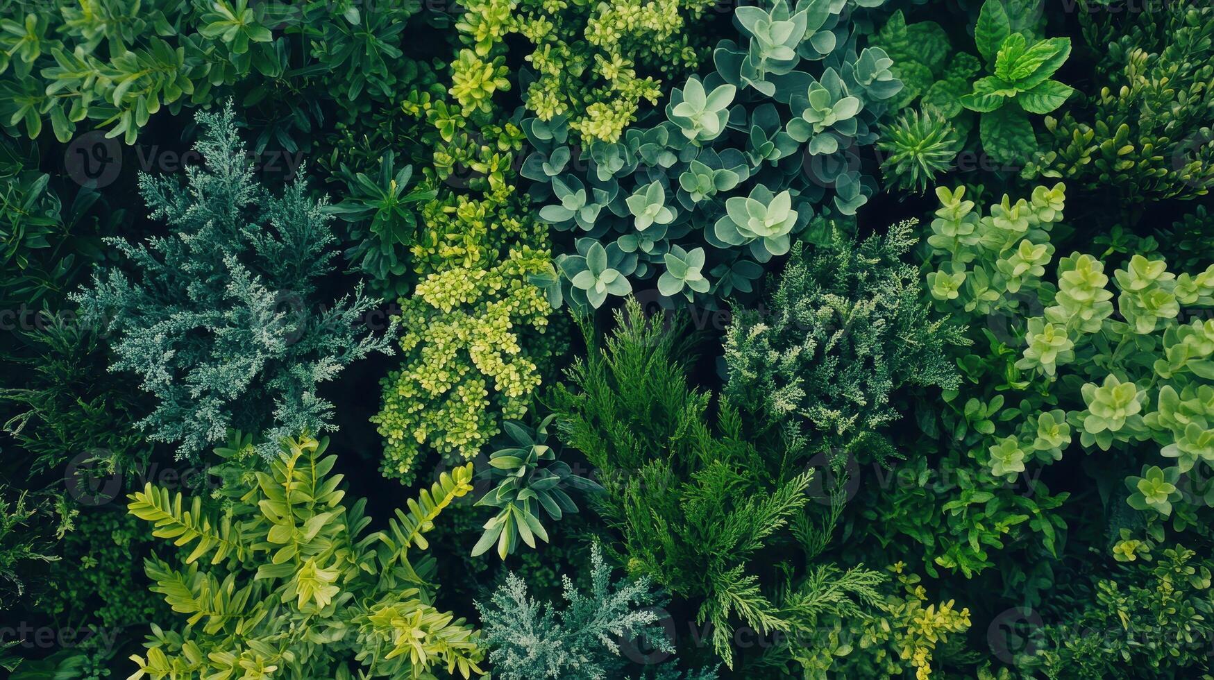 Diverse Greenery on Display During Bright Sunny Day in Lush Garden photo