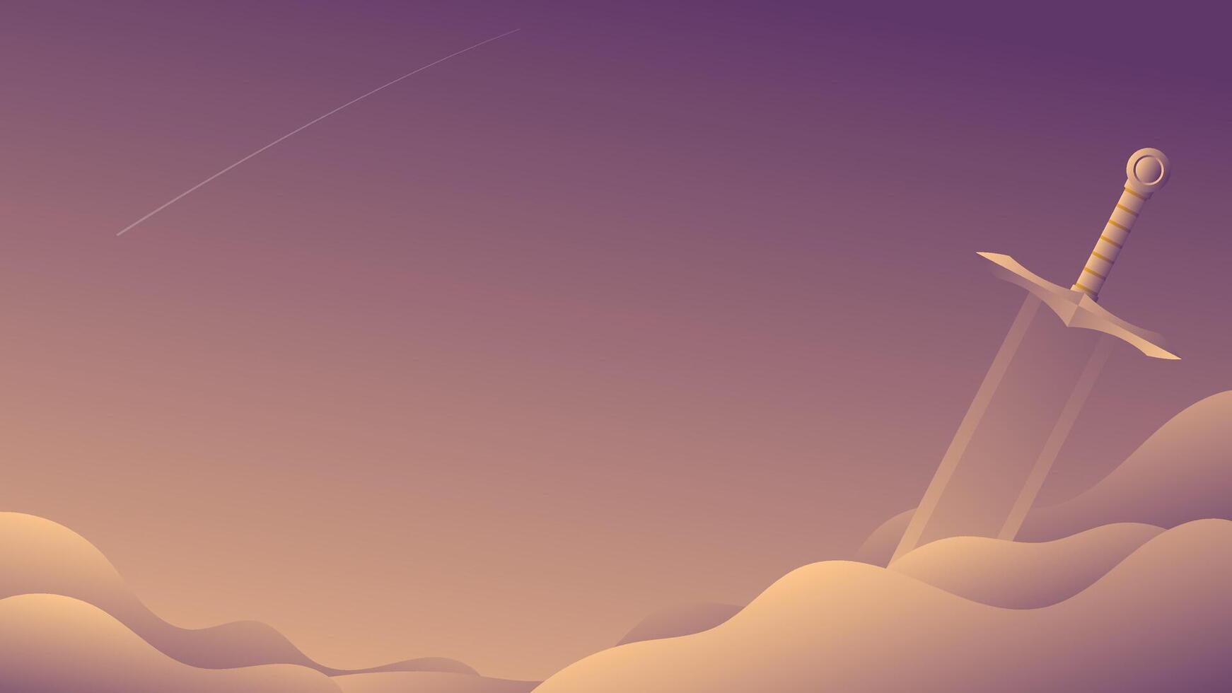 landscape view filled with smoke and swords vector
