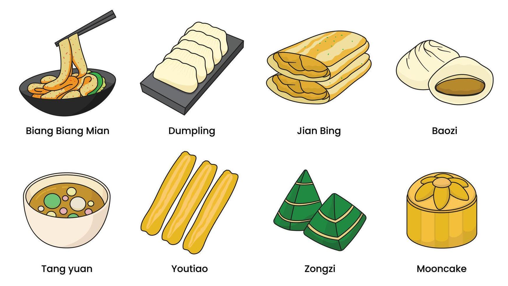 illustration of typical chinese food vector